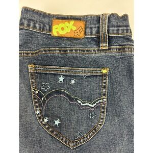 Rare Y2K FOX Racing Low Rise Boot Cut Women's Denim Jeans -Great Details! Sz:7